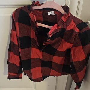 Plaid Kids Shirt - Red and Black